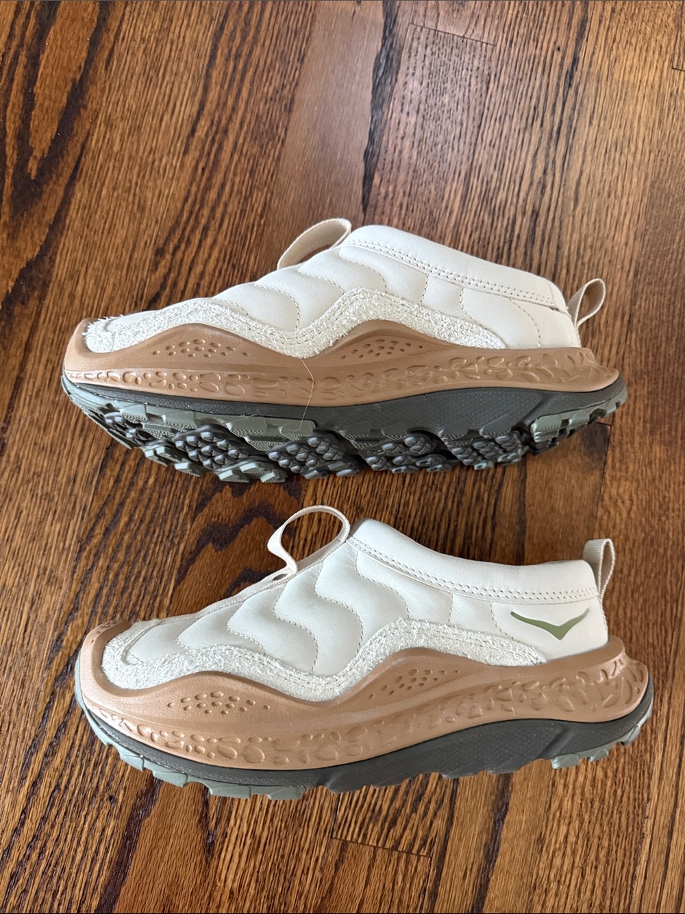 Hoka Women’s 7 Slip-On Sneakers in Cream and Tan - Picture 2 of 7